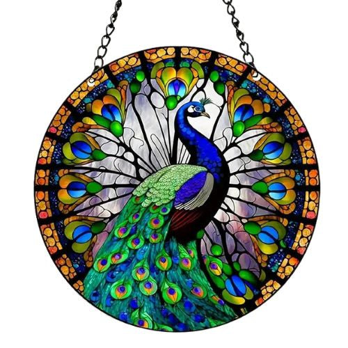 Peacock Suncatcher - Large