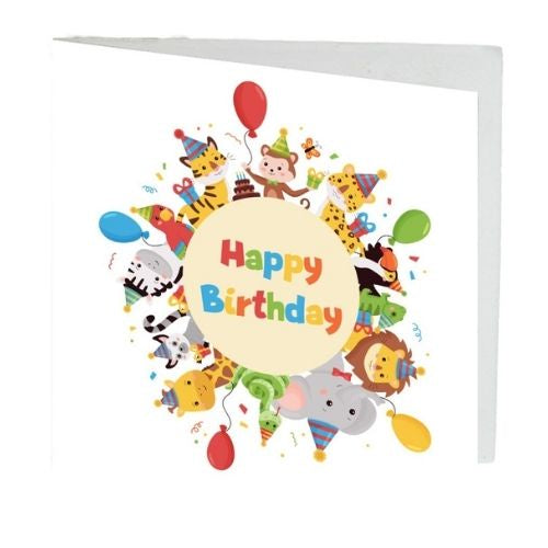 Happy Birthday Animals Gift Card