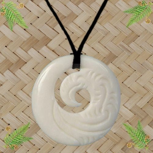 Bone Koru Pendant - 39mm