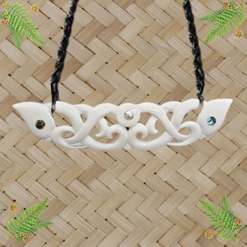 Bone Manaia Double Breastplate Pendant - 140mm