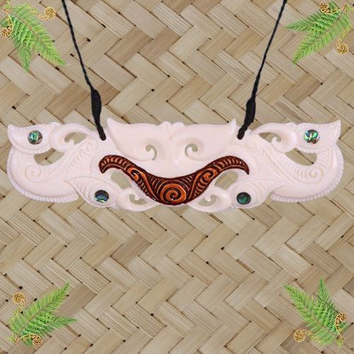 Bone Manaia Breastplate with Stain - 135mm