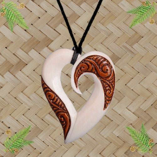 Bone Heart Stained Pendant - 54mm