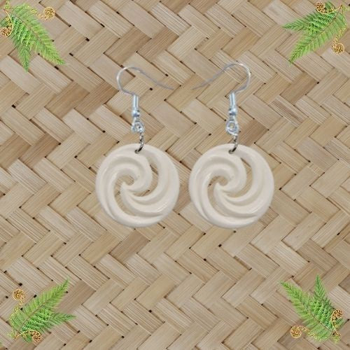 Bone Koru Earrings - Closed - 26mm