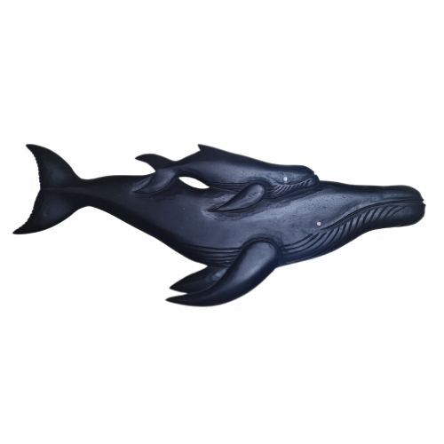 Wooden Whale Pair Hanging