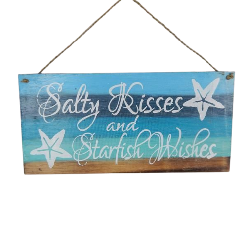 Wooden Salty Kisses Sign