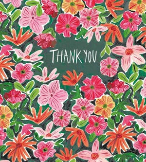 Pink Flower Thank You Notecard 8pk