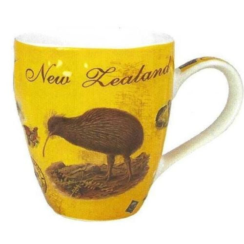 Kiwi NZ Stamps Relief Mug Yellow