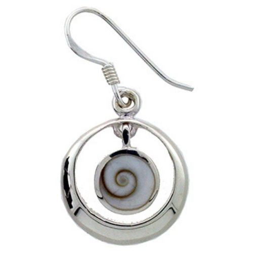 Sterling Silver Spiral Cats-Eye Circle in Circle - 16mm