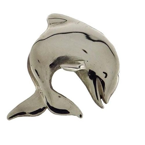 Sterling Silver Dolphin Pendant - 28mm