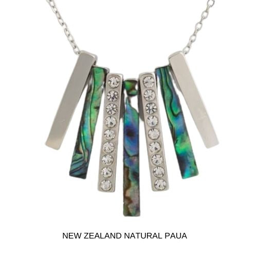 Paua & Crystal Flared Necklace