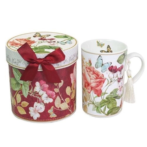 Rose & Butterflies Tea Time Mug with Gift Box
