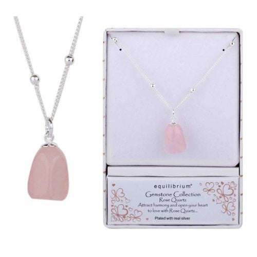 EQ Rose Quartz Gemstone Necklace