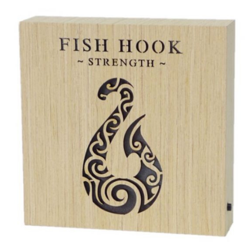 Fish Hook Strength Wooden LED Block — Creative Treasures NZ