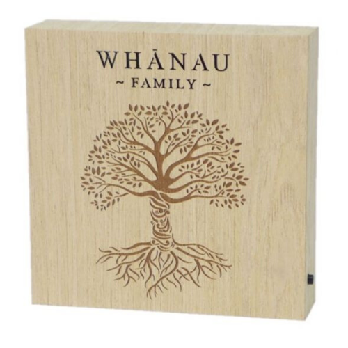 Whanau Family Wooden LED Block.