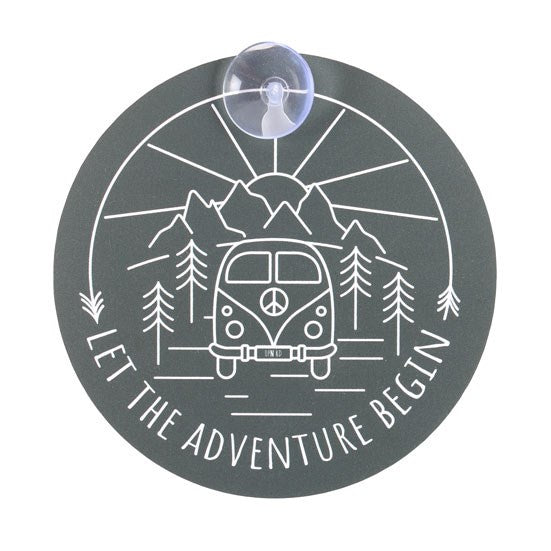 Let The Adventure Begin Window Sign