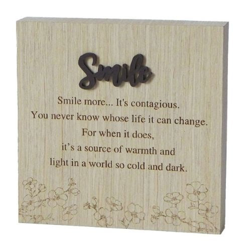Wishes Wooden Plaque - Smile