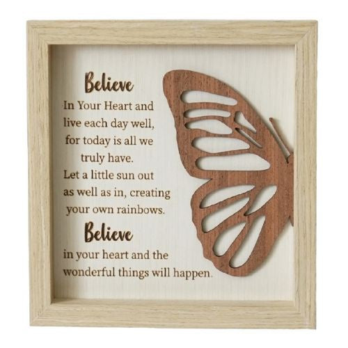 Believe Butterfly Plaque
