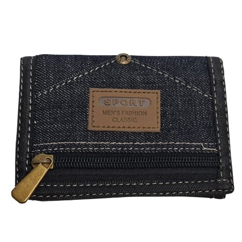 Black Demin Velcro Wallet