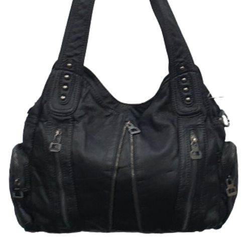 Black Handbag with Zips