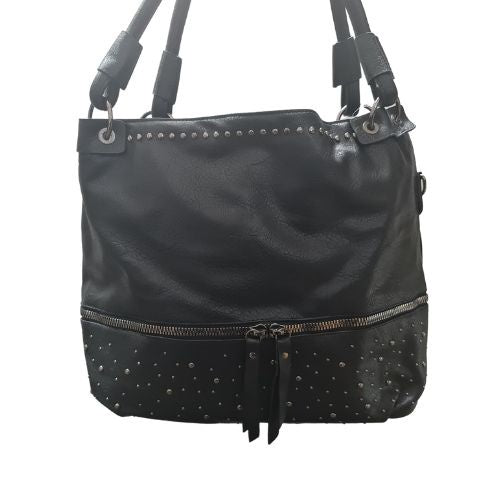Black with Gun Metal Studs Handbag