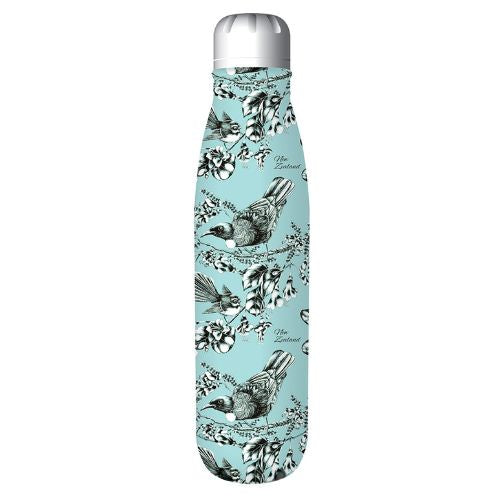 Birds Pastel Blue Drink Bottle - Metal - 500ml