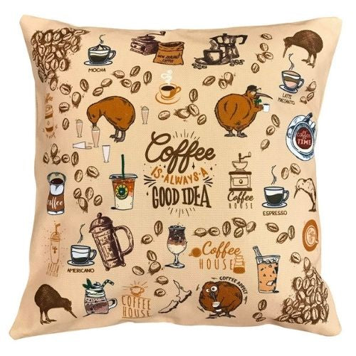 Coffee Kiwis Cushion Cover