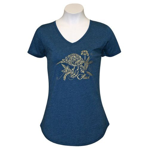 Adults Ladies Sea To Sky Gold Kiwi - Navy Marl