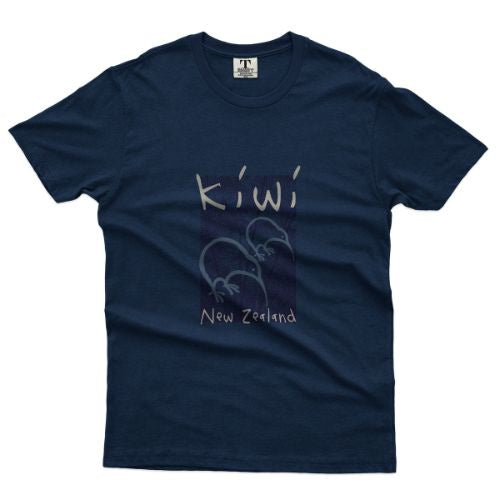 Adults Two  Kiwi Tee Shirt - Navy Marle