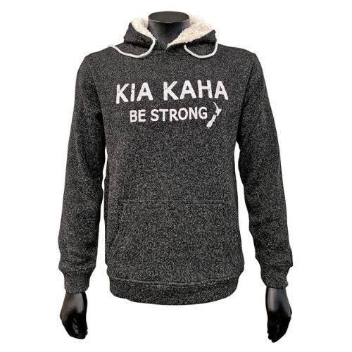 Adults Mens Kia Kaha Hoody Sweatshirt - Charcoal Marle