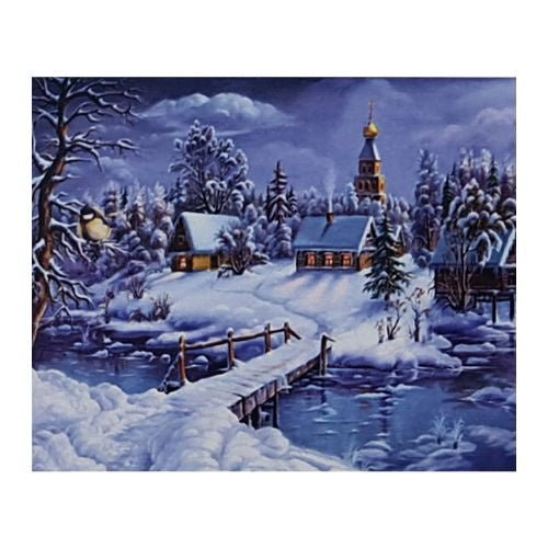 Snow Village Scene 40x50cm Diamond Art