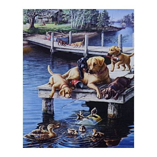 Dogs At The Dock 40x50cm Diamond Art