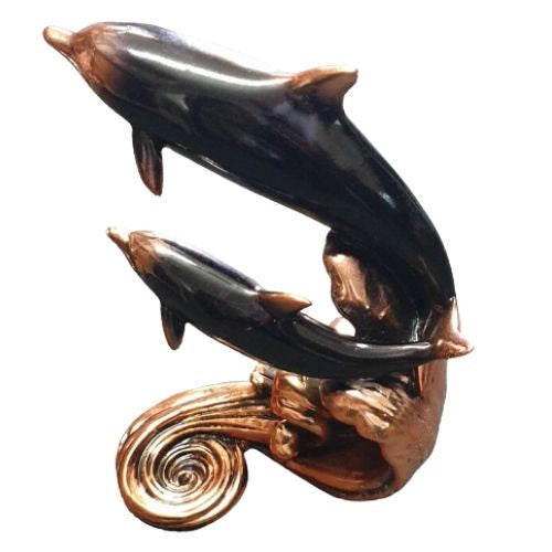 Copper Dolphins On Waves