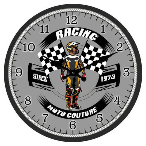 Moto Couture Clock - 30cm