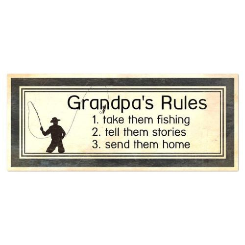 Grandpa's Rules Tin Sign