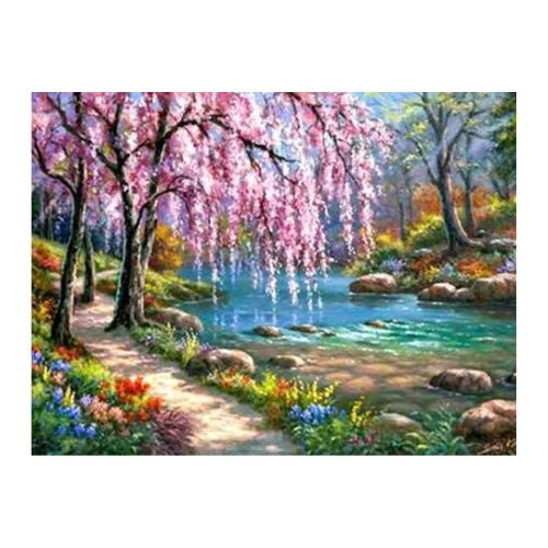 Blossoms Over River 40x50cm Diamond Art