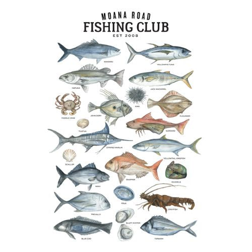 NZ Fishing Club Tea Towel