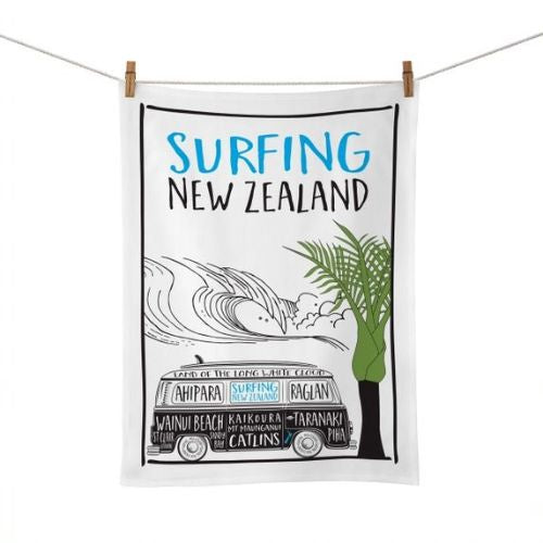 NZ Surfing Tea Towel