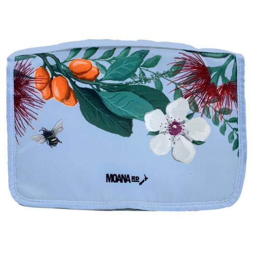 The Tracey Native Flora Hanging Toilet Bag - Blue