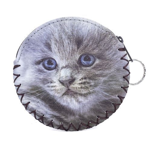 Grey Kitten Round Coin Purse
