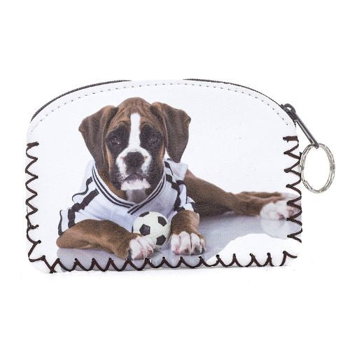 Boxer With Soccer Ball Curved Coin Purse