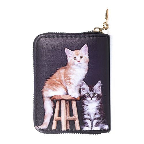 Two Kittens With Stool Card Holder