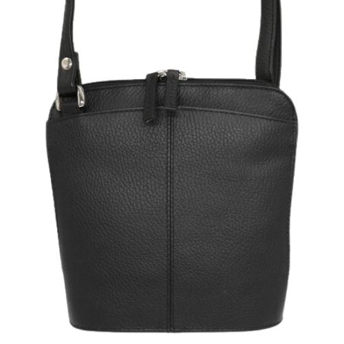 Ladies Leather Paris Petite Small Handbag - Black