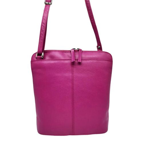 Ladies Leather Paris Handbag - Hot Pink