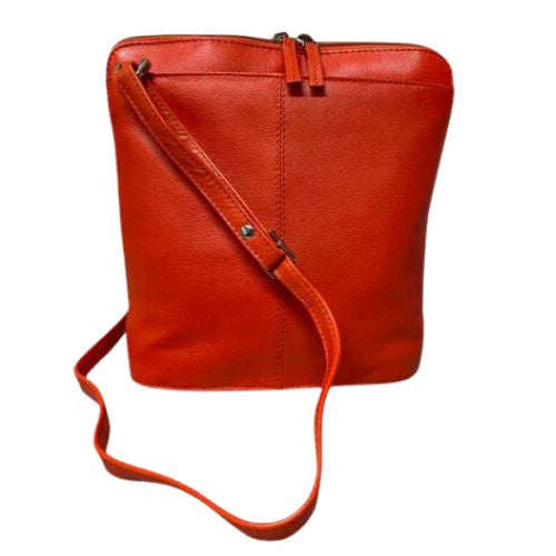 Ladies Leather Paris Petite Small Handbag - Orange