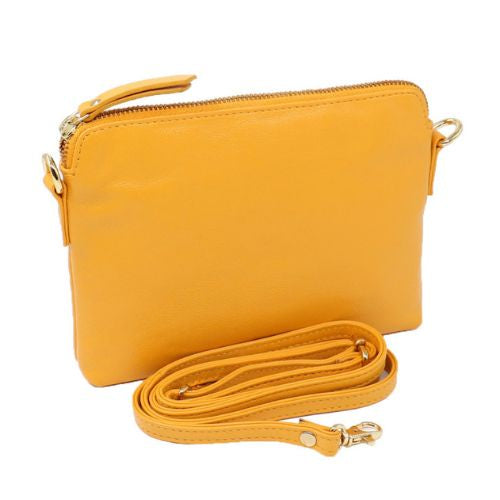 Ladies Leather Yellow Evening Bag