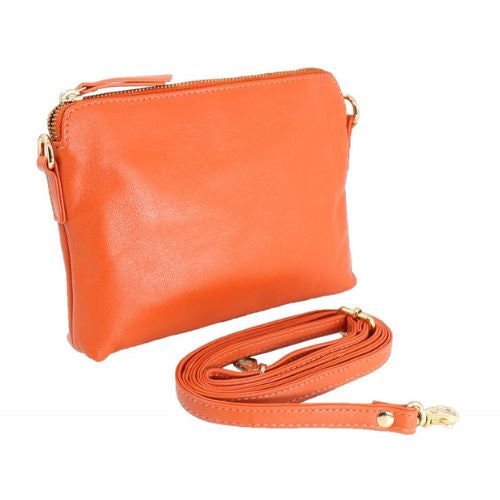 Ladies Leather Orange Evening Bag