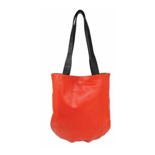 Ladies Red Leather Shopper