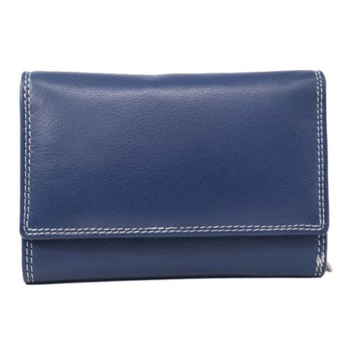 Ladies Blue Leather Wallet - Medium