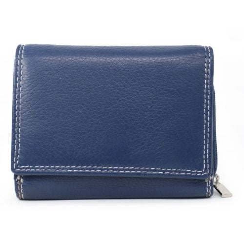 Ladies Blue Leather Wallet - Small