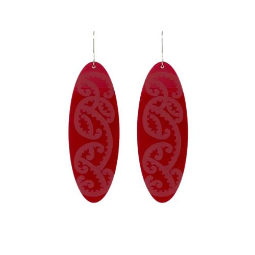 Kōwhaiwhai Earrings - Red